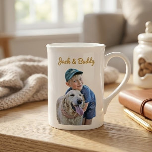 Personalised With Dog Photo And Owner Picture On Bone China Mug