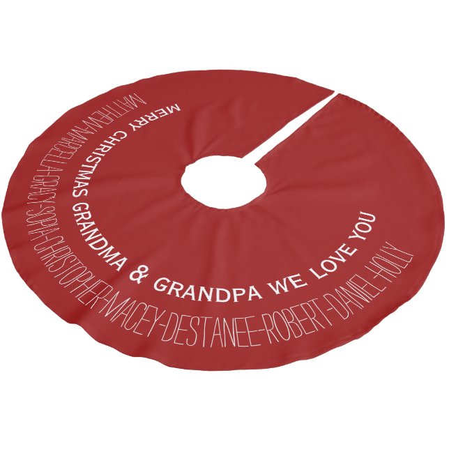 Personalised with grandkids names for Grandparents Brushed Polyester Tree Skirt (Angled)