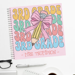Personalised With Name 2nd Grade Teacher Custom Notebook