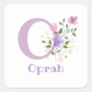 Personalised with Name and First Initial. Square Sticker