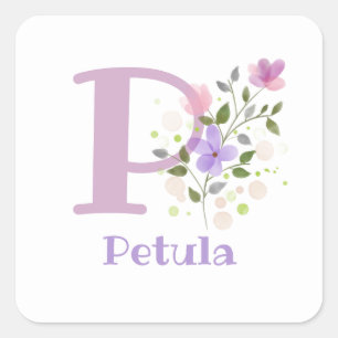 Personalised with Name and First Initial. Square Sticker