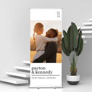Personalised With Name And Photo Wedding Welcome Retractable Banner