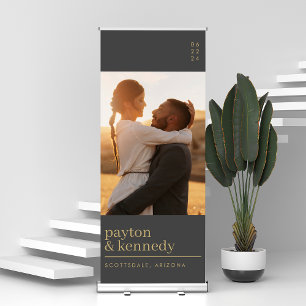 Personalised With Name And Photo Wedding Welcome Retractable Banner