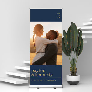 Personalised With Name And Photo Wedding Welcome Retractable Banner