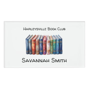 Personalised with Name Book Club with Books Tag