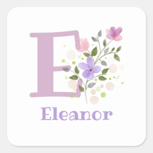 Personalised with Name Eleanor and First Initial. Square Sticker