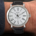Personalised with Name & Inscription Watch<br><div class="desc">A gift watch with the name of the recipient,  plus a message or inscription. Add a favourite saying or motto. Clean and stylish roman numerals on a white background.</div>