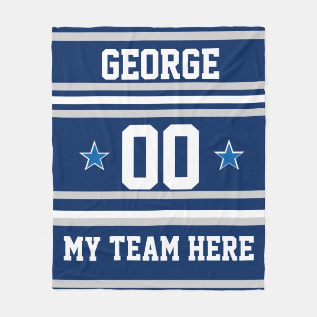 Personalised with name,#, team, sports fan Team Fleece Blanket (Front)