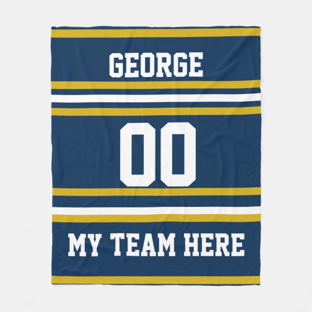 Personalised with name,#, team, sports fan Team Fleece Blanket (Front)