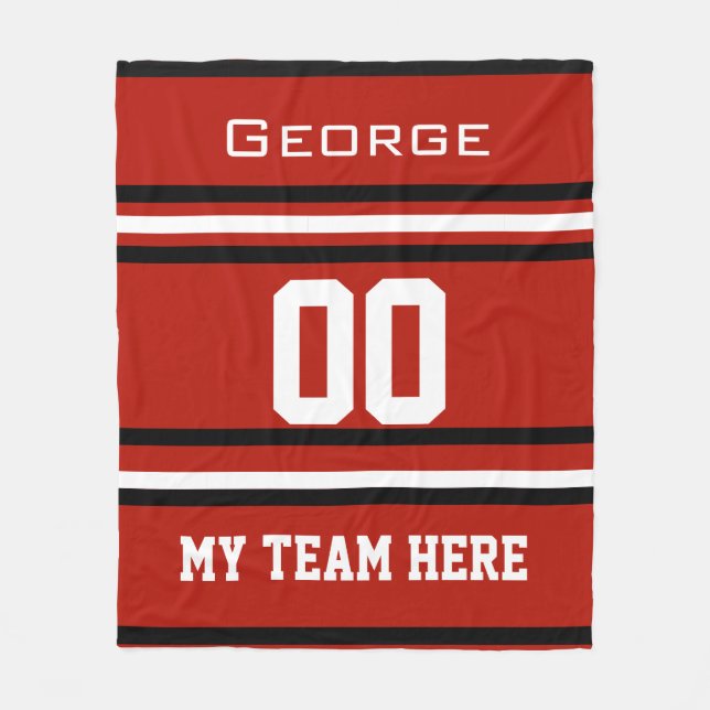 Personalised with name,#, team, sports fan Team Fleece Blanket (Front)