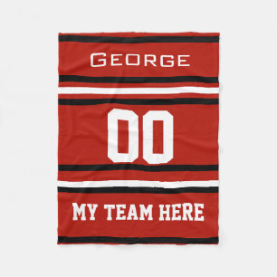 Personalised with name,#, team, sports fan Team Fleece Blanket