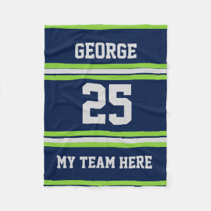 Personalised with name,#, team, sports fan Team Fleece Blanket