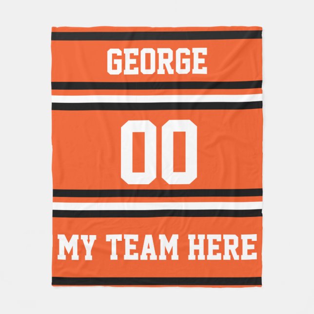 Personalised with name,#, team, sports fan Team Fleece Blanket (Front)