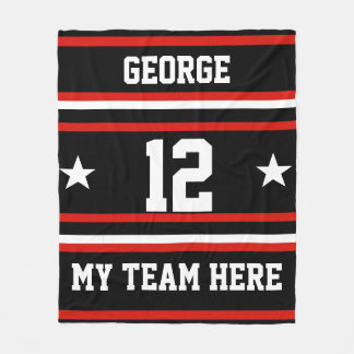 Personalised with name,#, team, sports fan Team Fleece Blanket