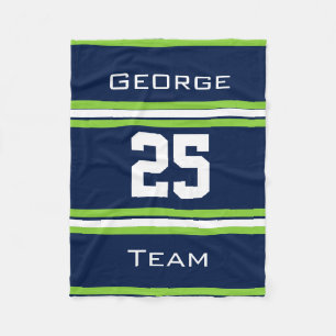 Personalised with name,#, team, sports fan Team Fleece Blanket