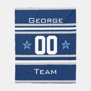 Personalised with name,#, team, sports fan Team Fleece Blanket