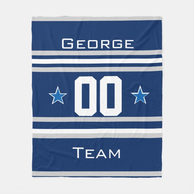 Personalised with name,#, team, sports fan Team Fleece Blanket (Front)