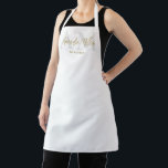 Personalised With Name White Gold Modern Monogram Apron<br><div class="desc">Introducing our Professional Elegant White Gold Modern Custom Apron – a perfect blend of sophistication and functionality, making it an exquisite gift, especially for Mother's Day. This personalised apron features elegant script typography and a modern minimalist script monogram, creating a chic and stylish touch. Designed with the culinary enthusiast in...</div>