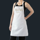 Personalised With Name White Gold Modern Monogram Apron<br><div class="desc">Introducing our Professional Elegant White Gold Modern Custom Apron – a perfect blend of sophistication and functionality, making it an exquisite gift, especially for Mother's Day. This personalised apron features elegant script typography and a modern minimalist script monogram, creating a chic and stylish touch. Designed with the culinary enthusiast in...</div>