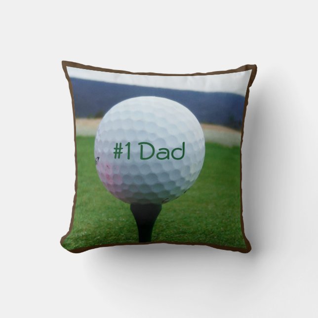 Personalised with Name white golf ball Cushion (Front)