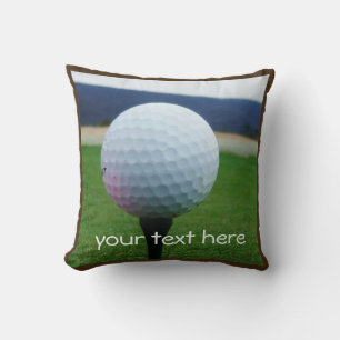 Personalised with Name white golf ball Cushion