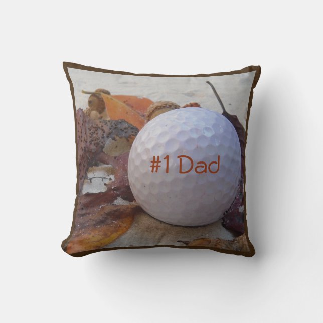 Personalised with Name Yellow golf ball Cushion (Front)