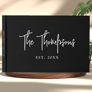 Personalised With Names Elegant Calligraphy Script Guest Book