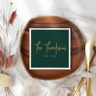 Personalised With Names Elegant Calligraphy Script Napkin