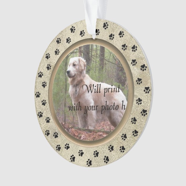 Personalised with Photo and Verse Pet Memorial Ornament (Front)