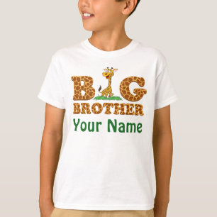 Personalised With Your Name Giraffe Big Brother T-Shirt