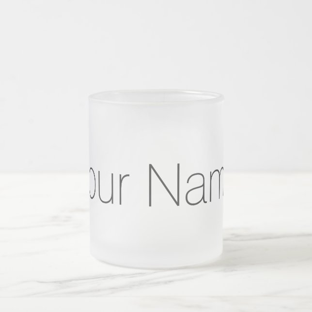 Personalised with Your Name Print Frosted Glass Coffee Mug (Center)