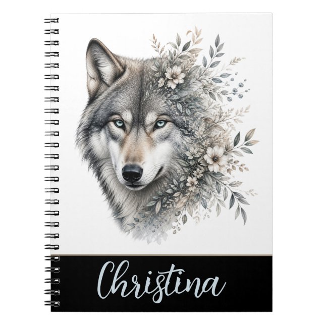 Personalised Wolf  Notebook (Front)