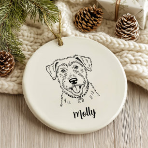 Personalised Wolfhound Dog Christmas Ceramic Tree Decoration