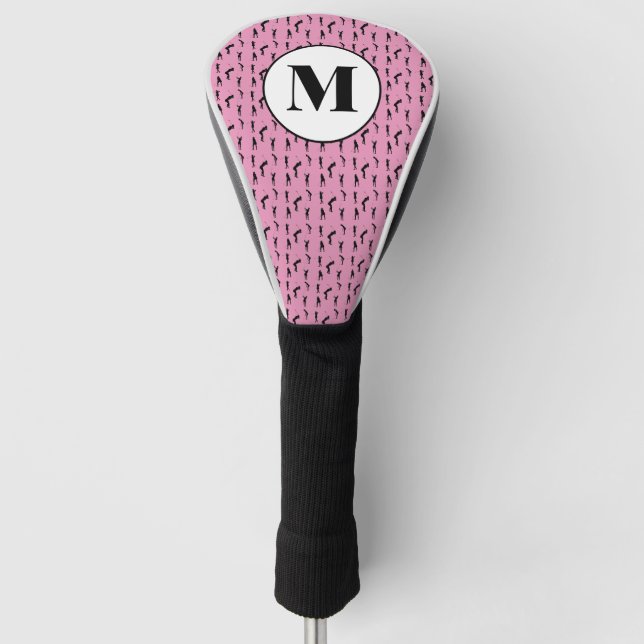Personalised Woman Golfer Driver Head Cover (Front)