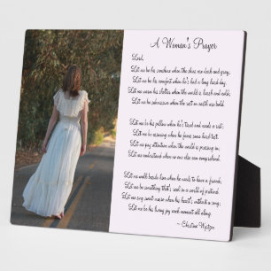 Personalised Woman's Prayer Photo Plaque
