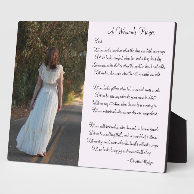 Personalised Woman's Prayer Photo Plaque (Side)