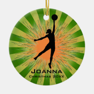 Personalised Women's Basketball Ornament