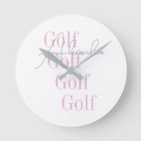 Personalised Women's Golf Pink Typography 