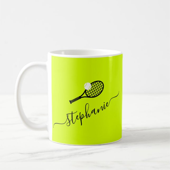 Personalised Womens Tennis Monogram Coffee Mug (Left)