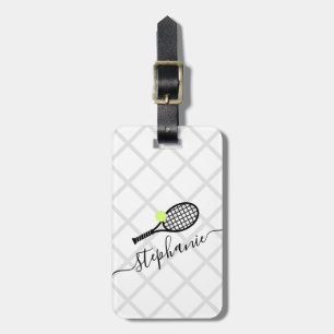 Personalised Womens Tennis Monogram Luggage Tag
