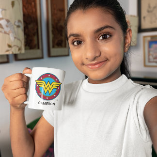 Personalised  Wonder Woman | Circle & Stars Logo Two-Tone Coffee Mug