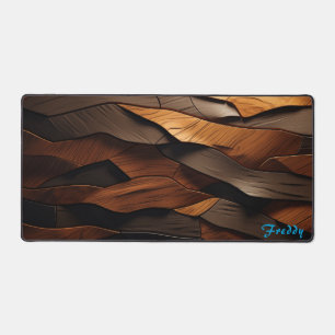 Personalised Wood Bark Panel Desk Mat