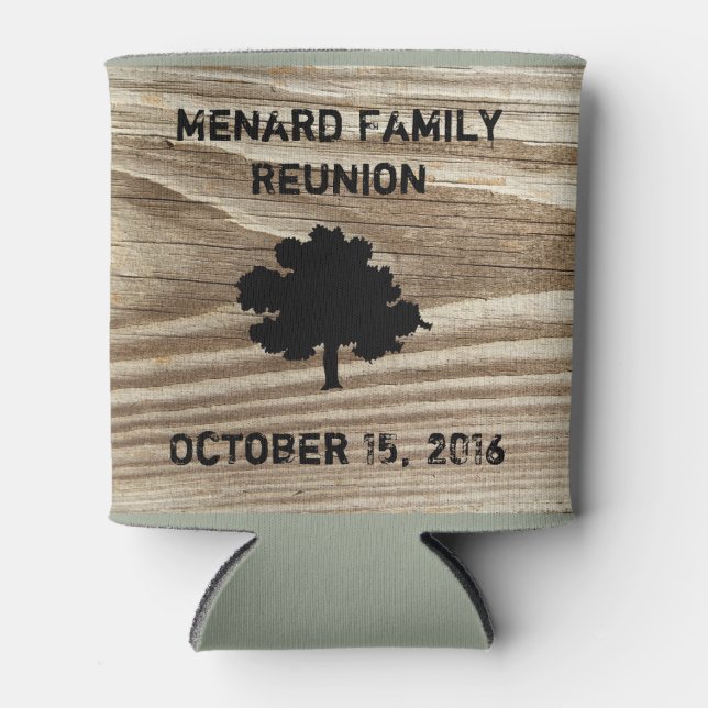 Personalised Wood Grain Can Coozy Holder Cooler (Front)