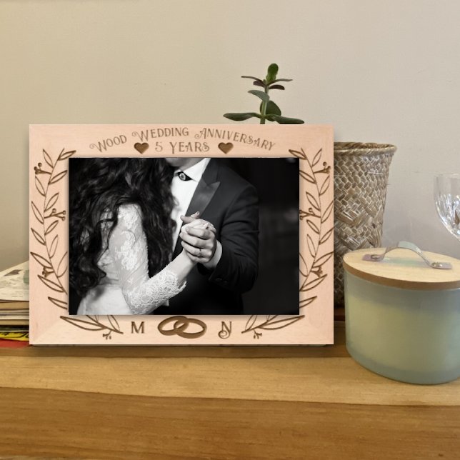 Personalised Wood Photo Frame Anniversary Gift  (Creator Uploaded)