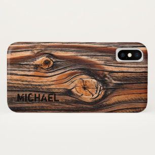Personalised Wood Texture Cool Unique iPhone X Case