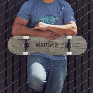 Personalised Wood Texture Skateboard