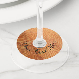 Personalised Wooden Effect Wine Glass Tags