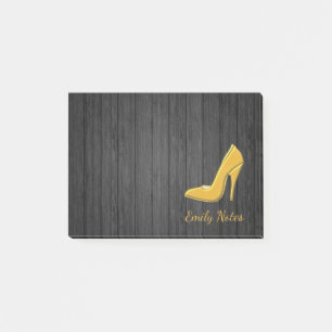 Personalised Wooden Gold high heel shoe Post-it Notes