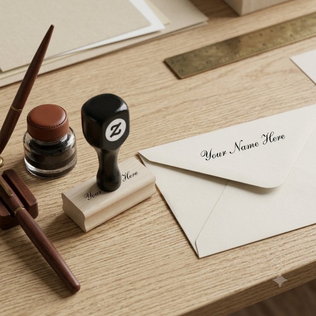 Personalised Wooden Rubber Stamp (Personalized Wooden Rubber Stamp)