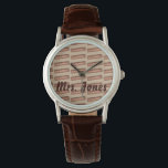 Personalised Wooden Ruler Math Teacher Watch<br><div class="desc">Watch features an original marker illustration of a wooden ruler. Simply personalise with the name of your favourite teacher.</div>